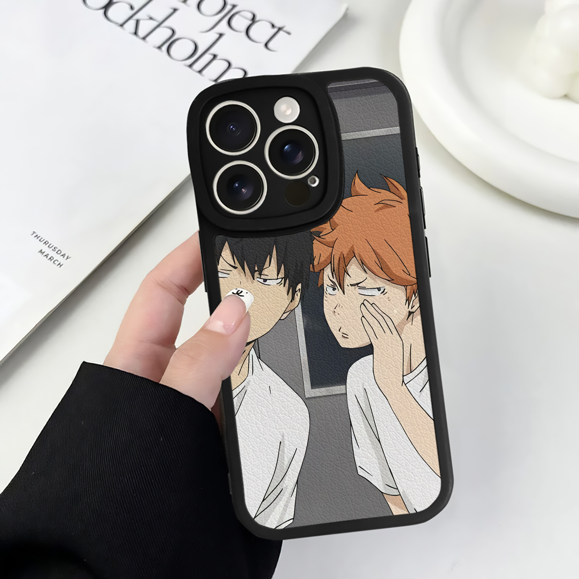 （画像用） ハイキュー!! Haikyu!! 【iPhone 16シリーズ対応】シリコンスマホケース（レザー調） 材質：シリコン